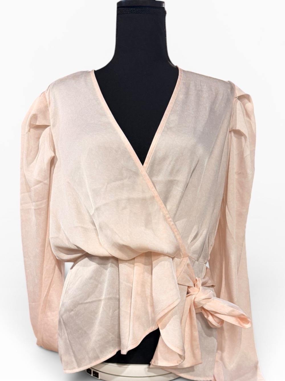 Express Women's Light Pink Wrap Blouse Large